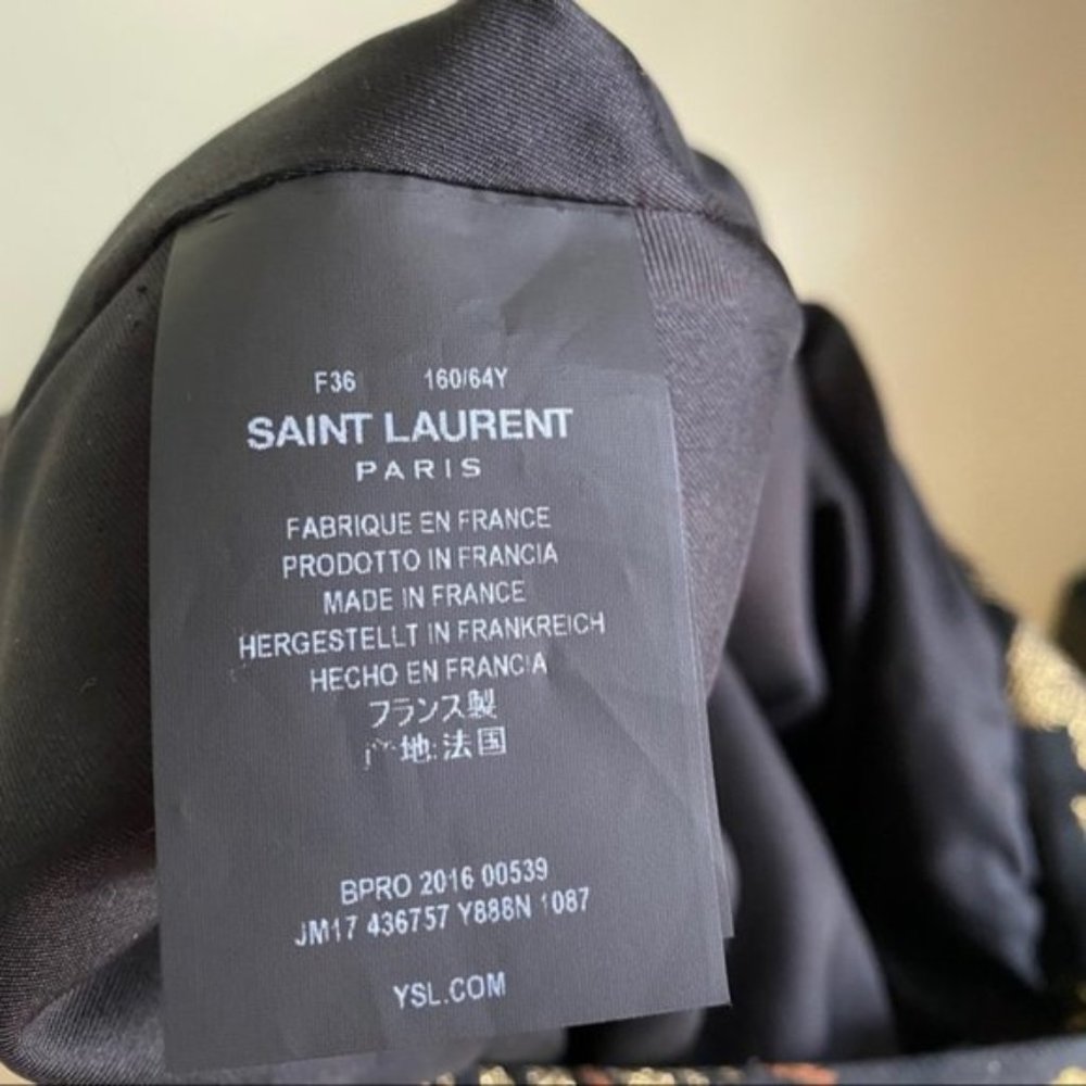 Saint Laurent Yves Brocade Skirt Red Carpet Look - Picture 7 of 8